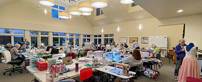 Seabeck, NEW Pines Sew Room - looking toward the front windows