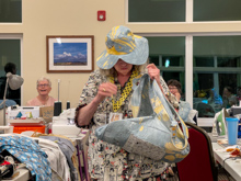 Seabeck, Brown Bag Projects - Janice G with backpack, hat & bookcover