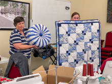 Seabeck, Brown Bag Projects - Patty F with foot stool & coordinate quilt