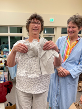 Seabeck, Bring & Brag Pajama Party - Susan K with retreat pajamas & matching doll pajama project